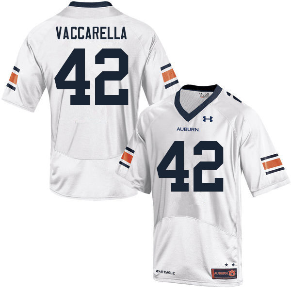 Auburn Tigers Men's Kyle Vaccarella #42 White Under Armour Stitched College 2021 NCAA Authentic Football Jersey RCI0474RH